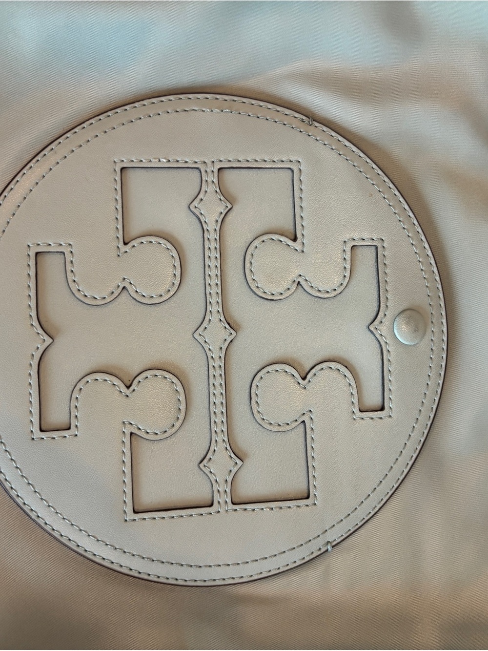 Tory Burch Round Cutout light mint.  Nylon; perfect for work as computer spot